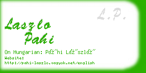laszlo pahi business card